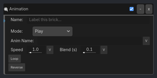 Animation brick as it appears in the GDLink editor