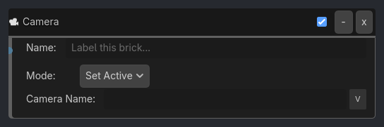 Camera brick as it appears in the GDLink editor