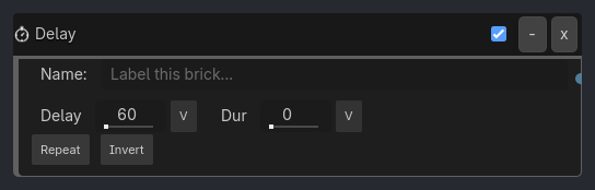 Delay brick as it appears in the GDLink editor