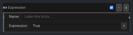 Expression brick as it appears in the GDLink editor