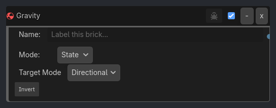 Gravity brick as it appears in the GDLink editor