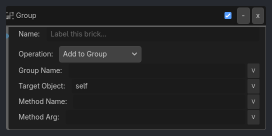 Group brick as it appears in the GDLink editor