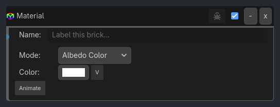 Material brick as it appears in the GDLink editor
