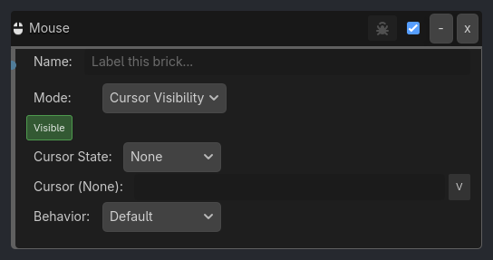 Mouse brick as it appears in the GDLink editor