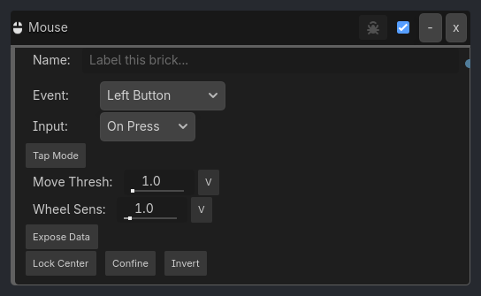 Mouse brick as it appears in the GDLink editor