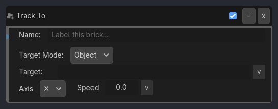 Track To brick as it appears in the GDLink editor