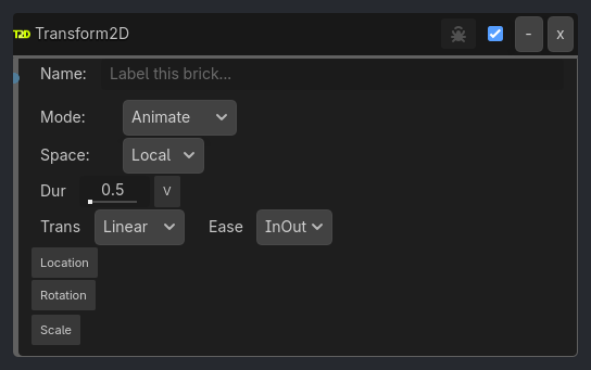 Transform2D brick as it appears in the GDLink editor