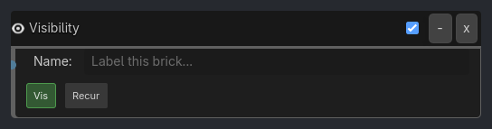 Visibility brick as it appears in the GDLink editor