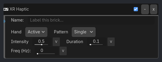 XR Haptic brick as it appears in the GDLink editor
