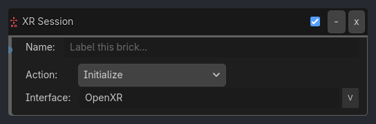 XR Session brick as it appears in the GDLink editor